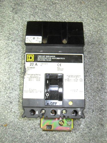 (v39) 1 new square d fc34020 20a 480v circuit breaker for sale