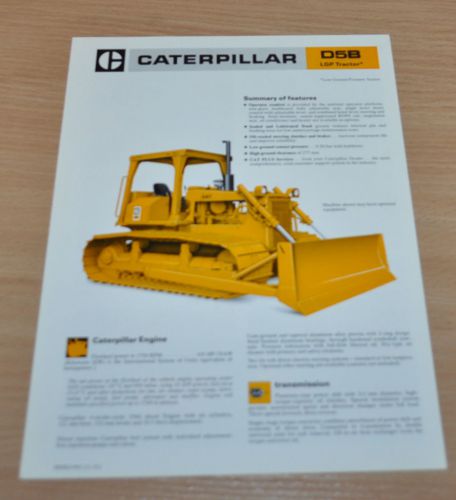 Caterpillar D5B Dozer Bulldozer Tractor Brochure Prospekt CAT