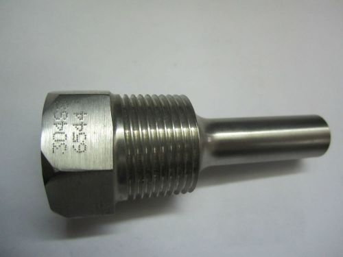 304 stainless steel thermocouple well 3/4&#034; npt male x 1/2&#034; female npt
