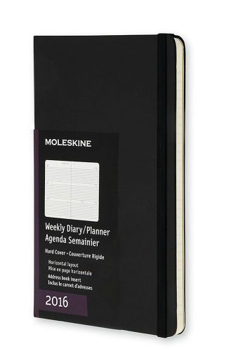 Weekly daily planner 2016 moleskine 12-month pocket black hard cover 3.5 x 5.5 for sale
