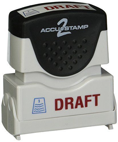 AccuStamp ACCUSTAMP Message Stamp with Micro ban Protection, Draft, Pre-Ink, Red