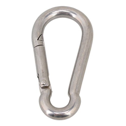 304stainless spring loaded gate snap carabiner quick link lock ringhook m10 10cm for sale