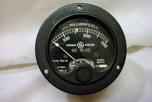 GE Singnal Corps Analog Panel Ammeter 0-500 mA DC - tested good