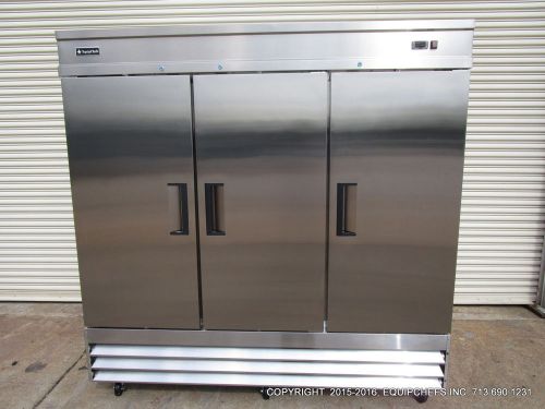 New equipchefs cfd-3ff reach-in 3 swing solid door freezer on casters cfd for sale