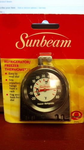 SUNBEAM, REFRIGERATOR, FREEZER, THERMOMETER, -20 TO 80 F, SITS OR HANGS, 2&#034; FACE