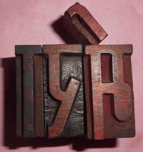 Vintage 4 Letterpress Wooden Type Block Hindi/Devanagari Mera (My)  (Wb86)