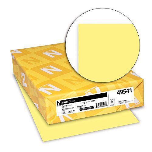 NEW Neenah Exact Index, 110 lb, 8.5 x 11 Inches, 250 Sheets, Canary SHIP FAST