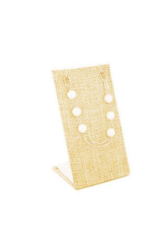 4&#034;H Self-Standing Beige Burlap Earring/Pendant Displays