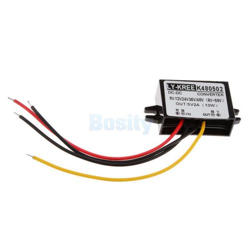 Dc 24v 36v 48v to 5v 2a 10w buck step-down converter car led power supply for sale