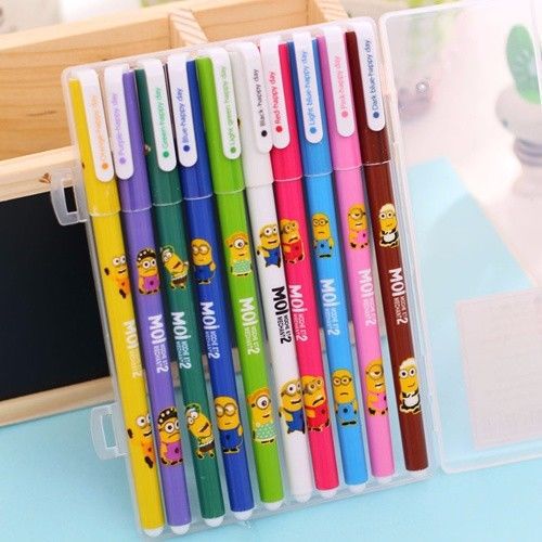 Minions Gel Pen Multicolor Pencils Ink Cute School Write Paint Draw Cartoon Gift