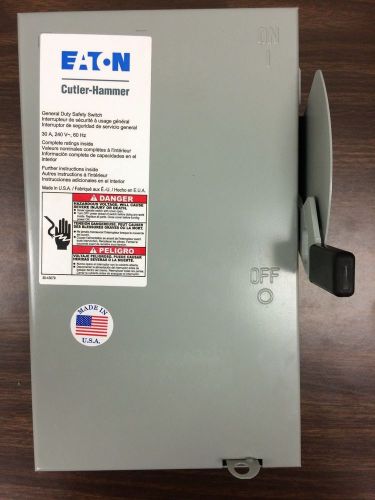 NEW Eaton Cutler Hammer 30 Amp 240 V General Duty Safety Switch DG321NGB