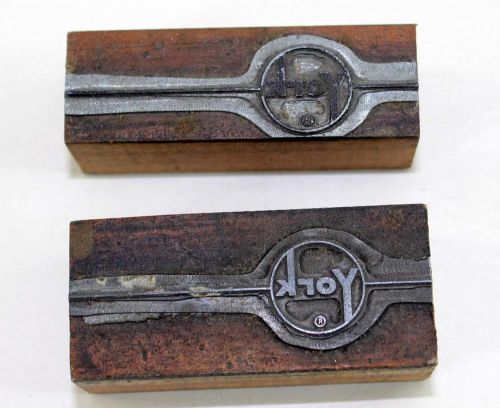 Lot of 2 Vintage Advertising York Printer&#039;s Block