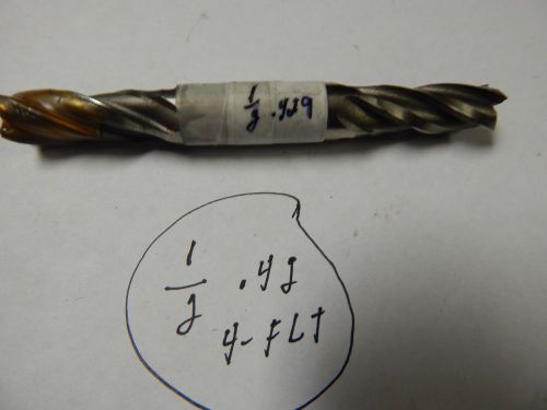 1/2&#034; x Approx .429  Sq End 4 Flute Double End Mill
