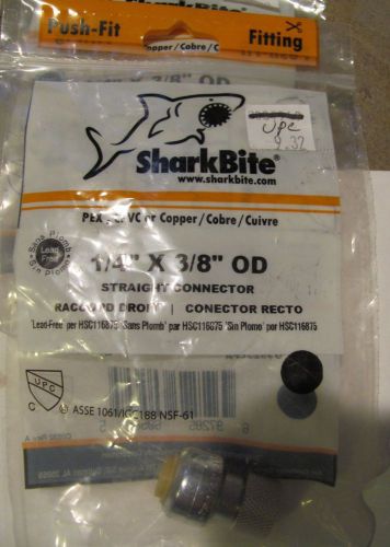 new in package Sharkbite Shark bite 1/4 x 3/8 OD straight connector