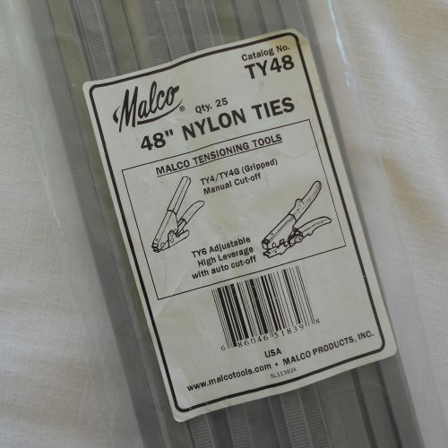 Jumbo adjustable nylon zip ties 48&#034; malco ty48 cable hose wire duct quantity: 19 for sale
