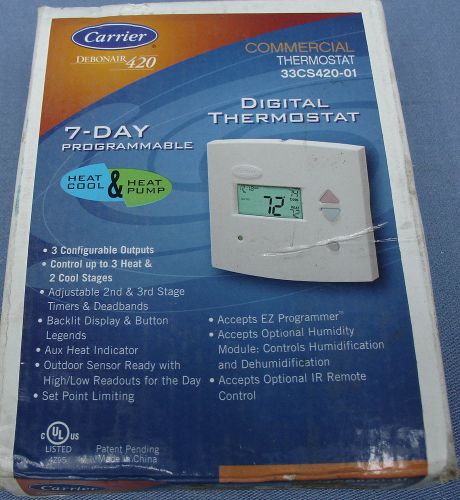 Carrier Debonair 420 Commercial 7-day Programmable Thermostat 33CS420-01 - New