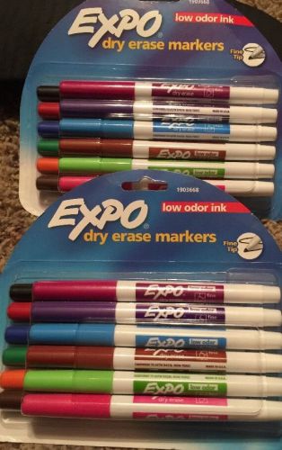 EXPO DRY ERASE PEN MARKERS~FINE TIP~LOW ODOR~INTENSE COLOR~VARIETY 12 SET~NEW