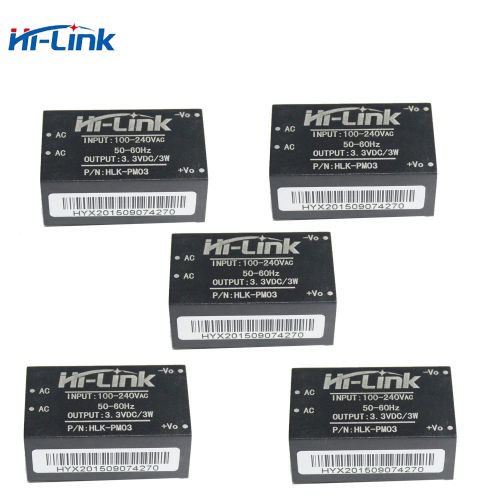 5 pcs hi-link hlk-pm03 ac-dc 220v to 3.3v step down buck isolated power supply for sale