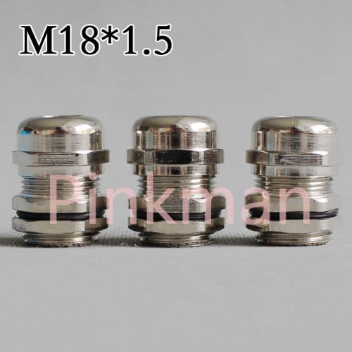 10pcs metric system m18*1.5 nickel brass cable glands apply to cable 5-10mm for sale