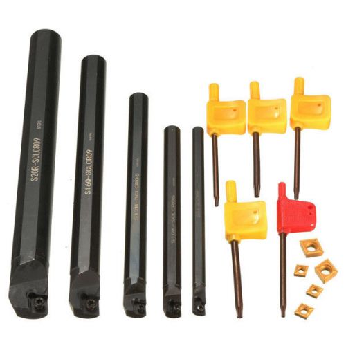 15pcs 7/10/12/16/20mm sclcr09 lathe turning tool holder ccmt060204 insert wrench for sale
