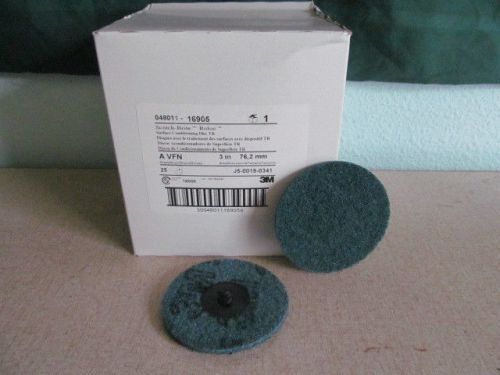 3M Scotch-Brite 3&#034; Very Fine Surface Conditioning Discs, Box of 25 Roloc 16905