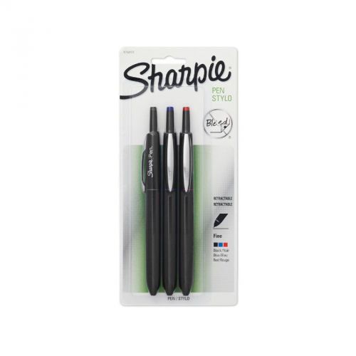 Sharpie Retractable Fine-Point Pens, Colored Ink, 3 Pack (1753177)