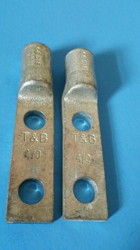 (2) t&amp;b copper compression lugs,4/0,2 hole,die 66,free shipping for sale