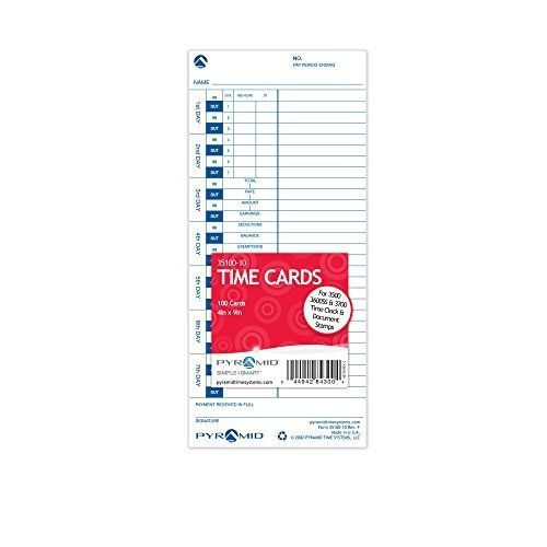 Pyramid 35100-10  genuine time cards for use with all side-loading time clocks for sale