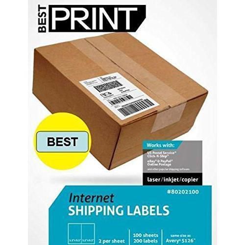 Best Print 200 Half Sheet - Best Print Shipping Labels - 5-1/2&#034; X 8-1/2&#034; New