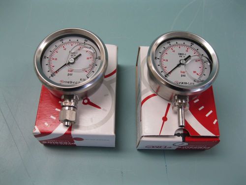 Lot (2) Ham-Let  0-1500 PSI Pressure Gauge 2-1/2&#034; Face IMPG63 NEW H18 (2061)