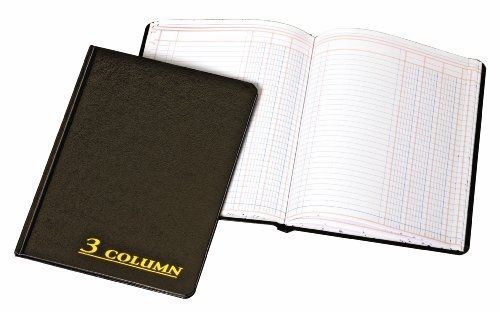 Adams account book, 7 x 9.25 inches, black, 3-columns, 80 pages (arb8003m) for sale