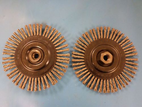 2-sait 6 1/2&#034; stringer bead wire wheel brushes 5/8-11 302 ss 12,000 rpm for sale