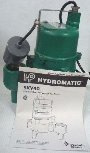 Hydromatic 0.4 HP Submersible Sewage Pump SJE PumpMaster Float Switch SKV40AW1