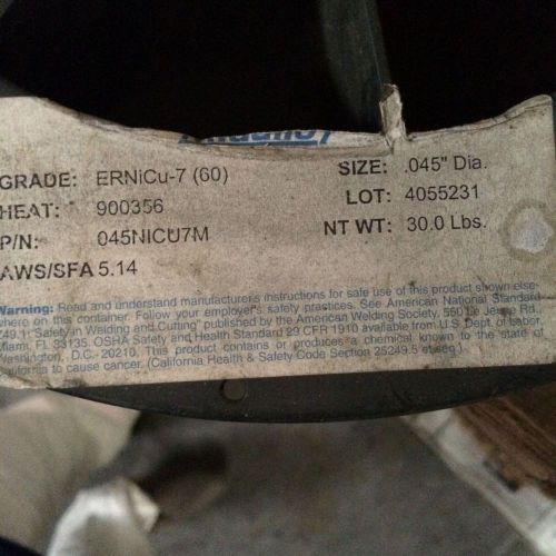 Midalloy alloy 60 ernicu-7 partial spool .045&#034; 24lbs spool mig wire for sale