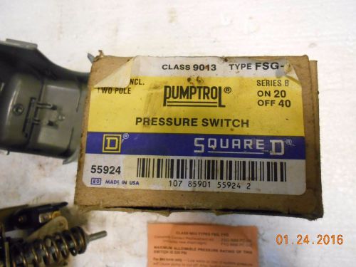 square D pressure switch type FSG-2 series B class 9013  plumbing water