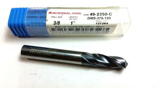 Internal Tool 3/8&#034; Solid Carbide 120 Degree TiALN 2 Flute Drill Mill (P 858)