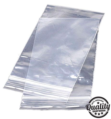 Bauxko Reclosable Reusable Poly Bags Clear Plastic 4&#034; x 8in 100 Pack TAX-FREE