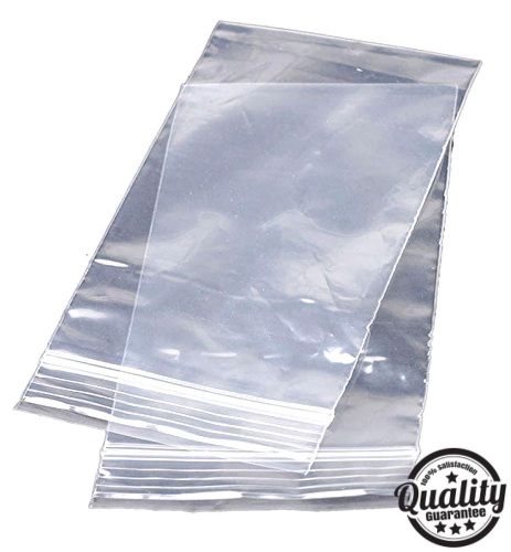 Bauxko Reclosable Reusable Poly Bags Clear Plastic 4&#034; x 8in 100 Pack TAX-FREE