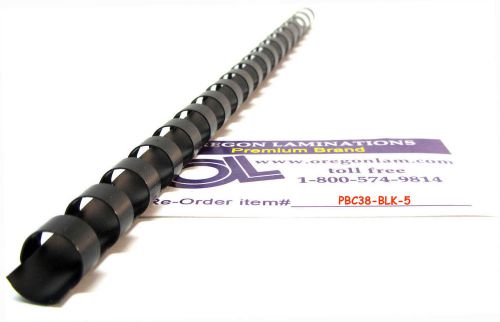 500 BLACK Comb Binding Spines 3/8&#034; (10mm) 19 Rings by Oregon Laminations