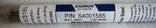 Radnor 64001585 er316l 316l stainless steel tig welding rod 3/32&#034; x 36&#034; 1lb tube for sale