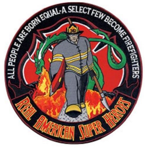 Fire Rescue SUPER HEROES: FIREFIGHTER - 12&#034; EMBLEM Patch