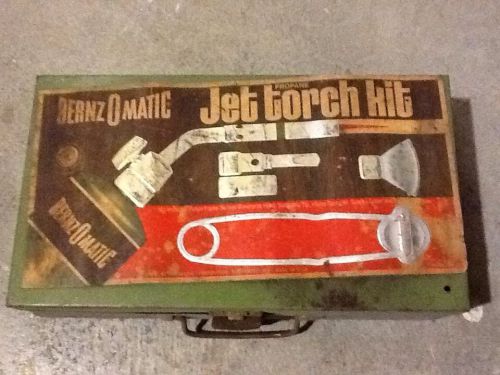Vintage! Bernz O Matic Jet Torch Kit Green Tin With Extras Inside