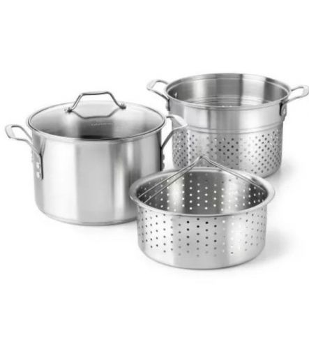 Classic SS 8qt Stock Pot with Steamer and Pasta Insert Multipots &amp; Pasta Pots