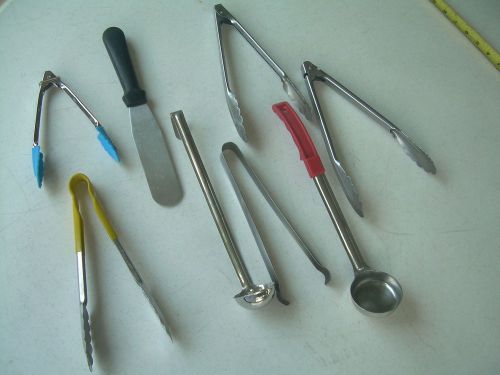 LOT OF STAINLESS STEEL TONGS