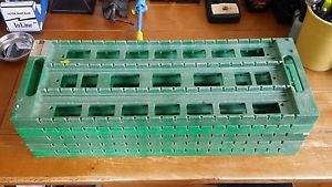 Lot of (5) Fancort large green PCB Tray, 23&#034;x8.5&#034; w/ 1&#034; Slot Spacing.