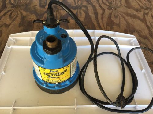Simer geyser iii, model #2300, classic submersible utility pump, 1/6 hp for sale