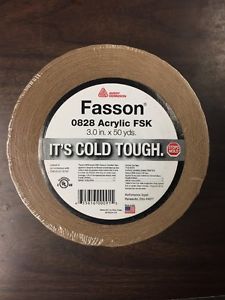 Fasson Cold Tough Tape 3&#034; x 150 &#039; HVAC Duct Tape 0828 Acrylic FSK Adhesive Tape
