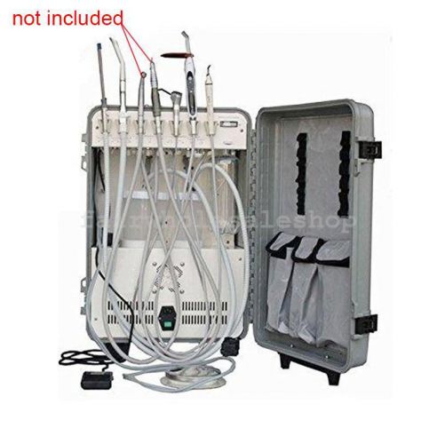 Portable Dental Cart Unit w Scaler Curing Light 3-way syringe Air Compressor 4H