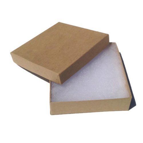 Kraft Brown Square Cardboard Jewelry Boxes 3.5 X 3.5 X 1 Inches 20