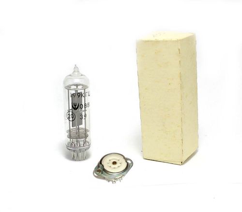 Vintage soviet military 199 khz glass quartz crystal oscillator tube + socket for sale